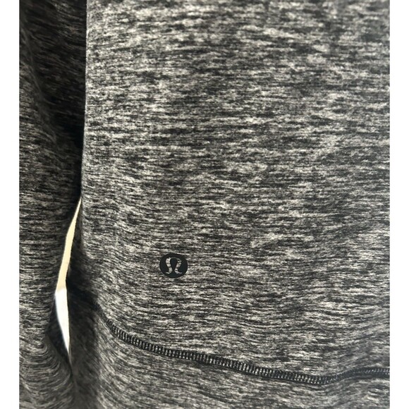 Lululemon Ready to Rulu Heathered Black Gray Fleece Pullover  W3DTYS size 2 - Picture 9 of 12